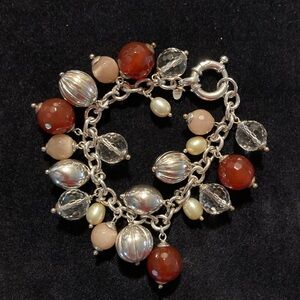 Cultured Freshwater Pearl Bronze Charm bracelet